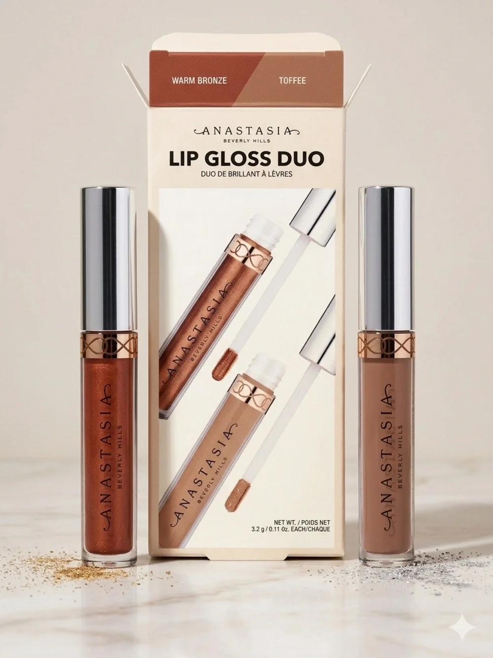 Anastasia ABH Lip Duo - Toffee & Warm Bronze - New & Boxed - Picture 3 of 6